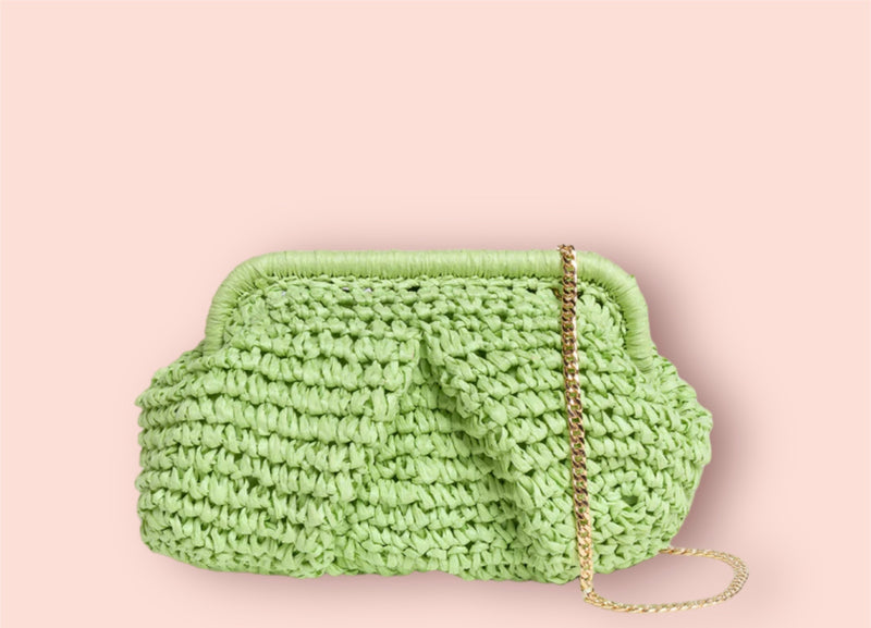 Clutch in raffia Weili zheng