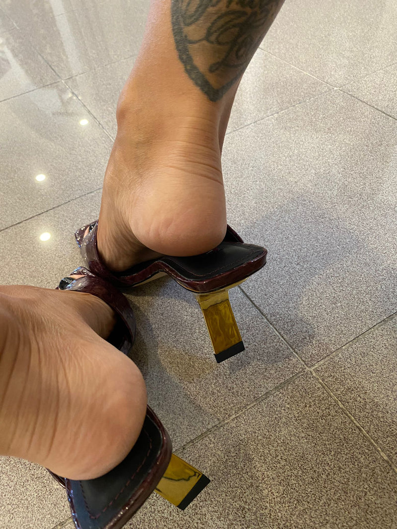 Sandalo mules pitonato werner