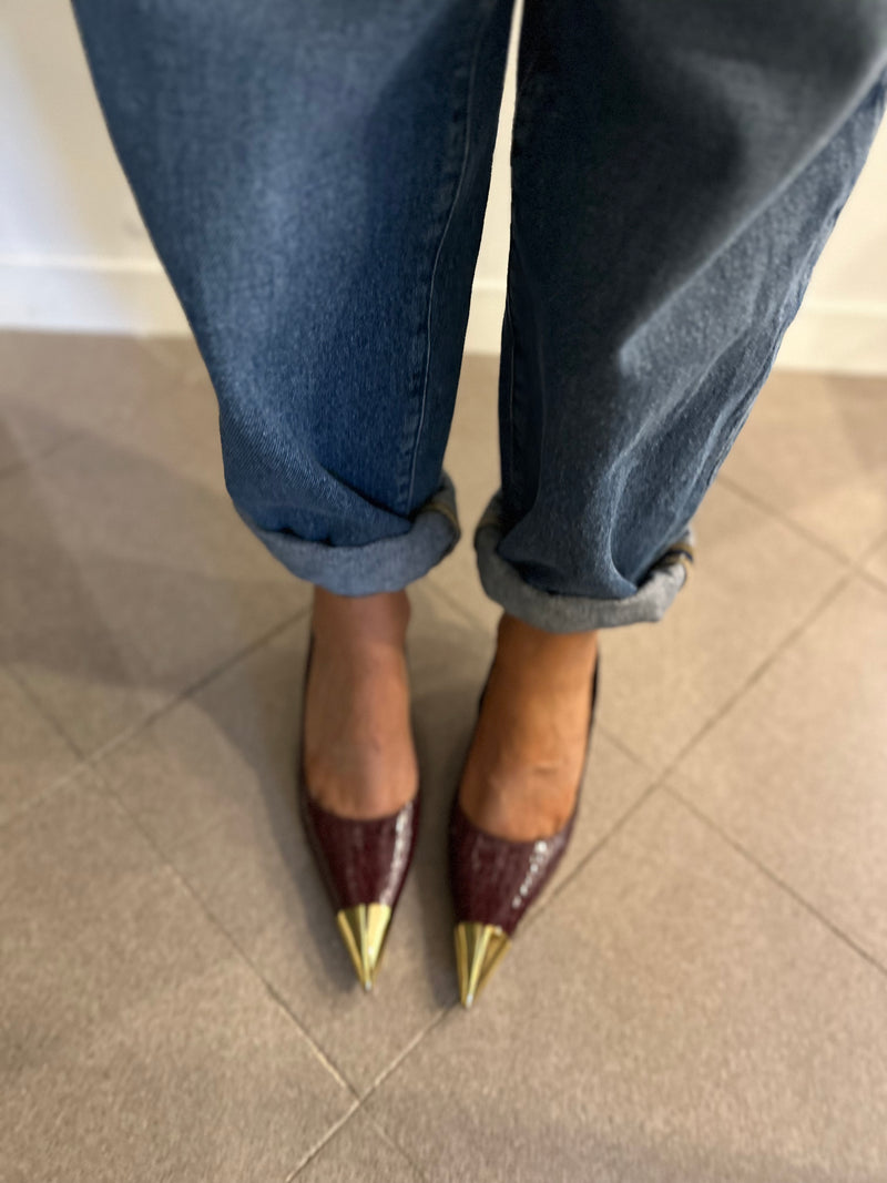 Décolleté pitonato bordeaux werner