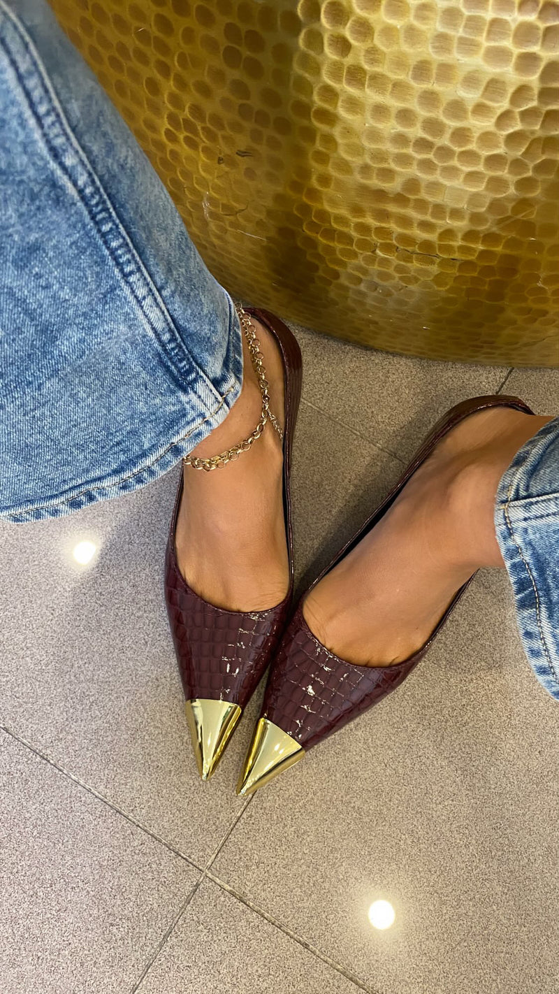 Décolleté pitonato bordeaux werner