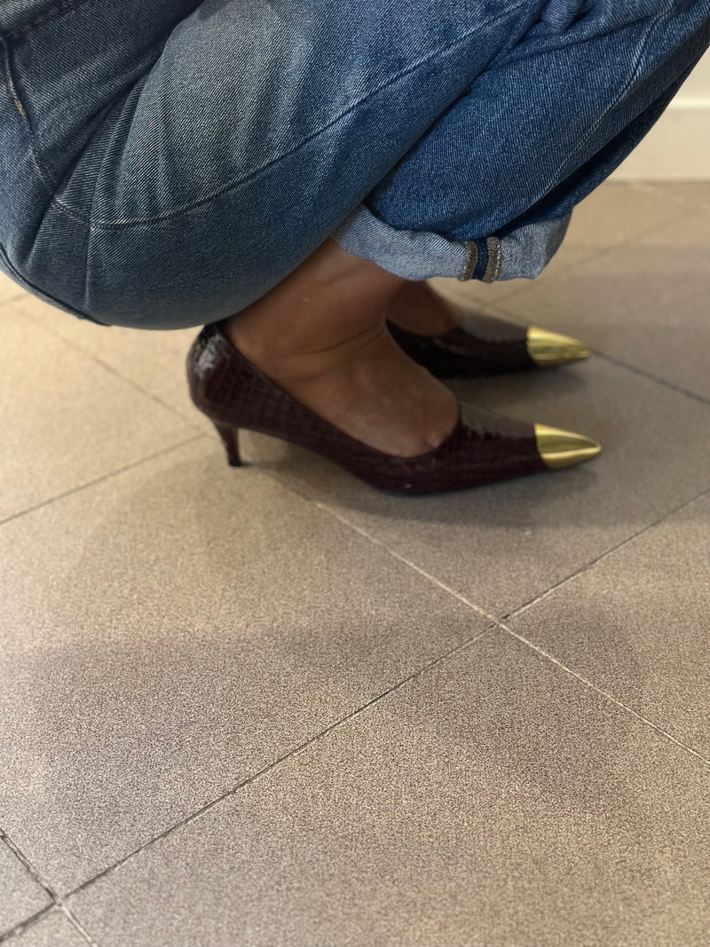 Décolleté pitonato bordeaux werner