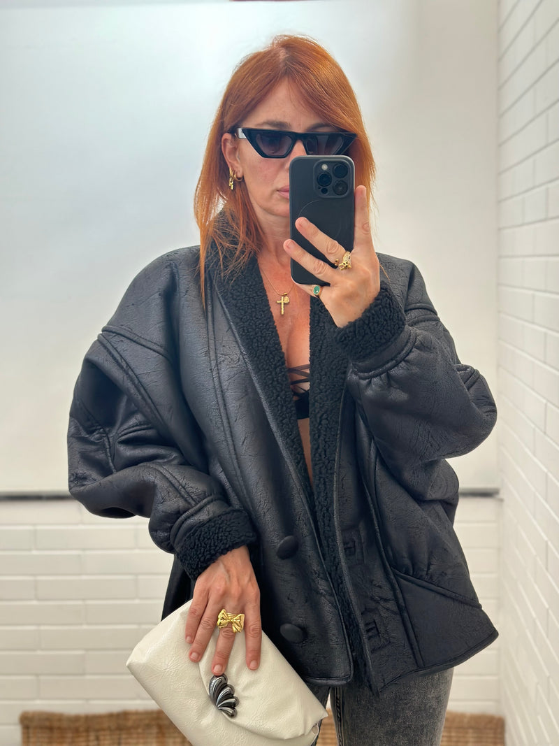 Eco-montone the classic shearling crop nineminutes