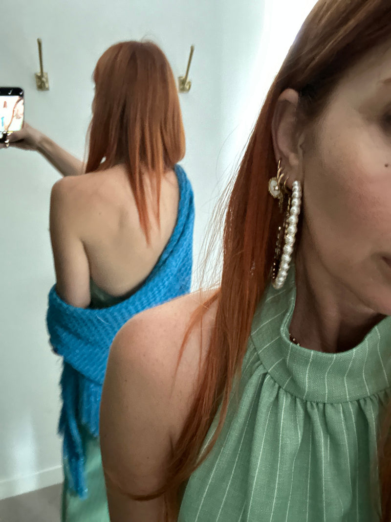 Jumpsuit verde gessato Bohemian Vi