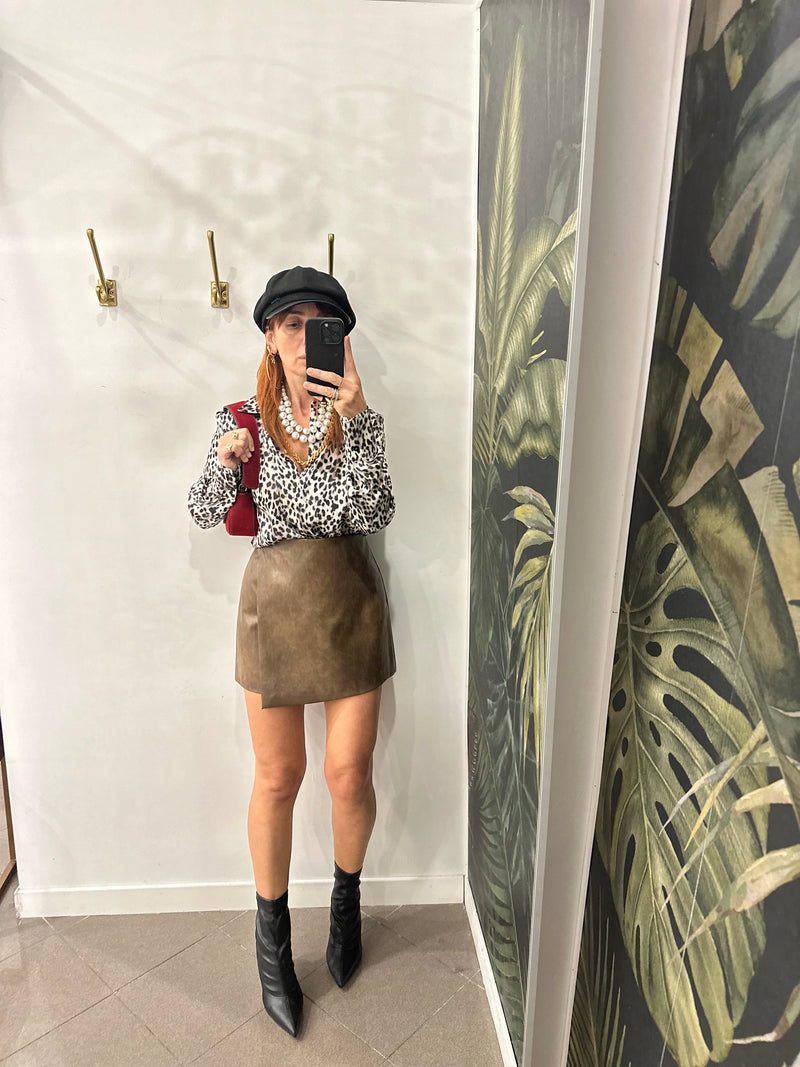 Minigonna con pannello Weili Zheng