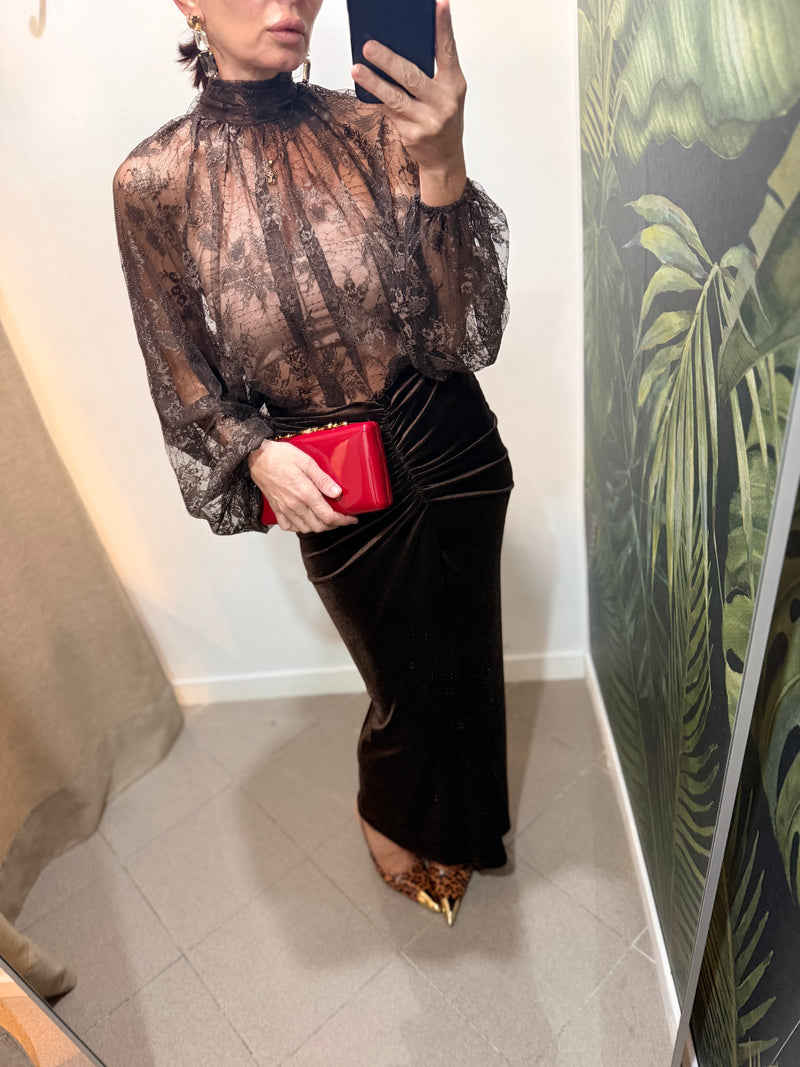 Gonna tubino in velluto so allure