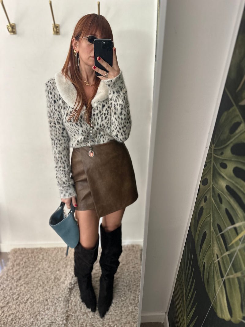 Minigonna con pannello Weili Zheng