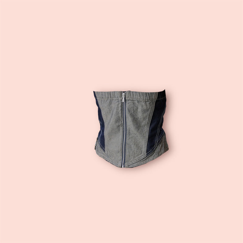 Bustier bicolore in denim bsb