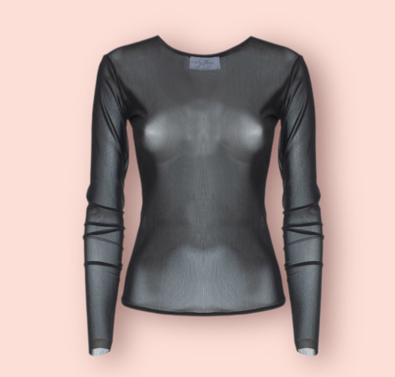 Maglia girocollo tulle so allure