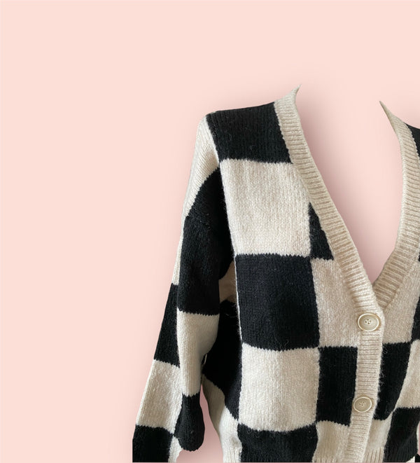 Cardigan crop check so allure