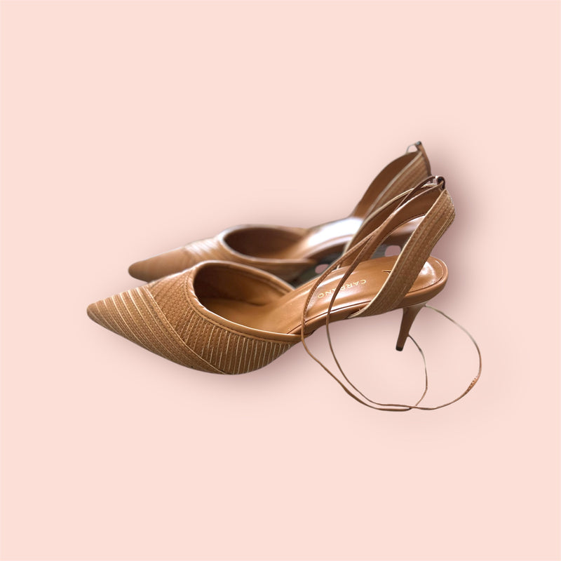 Décolleté slingback cuoio carrano