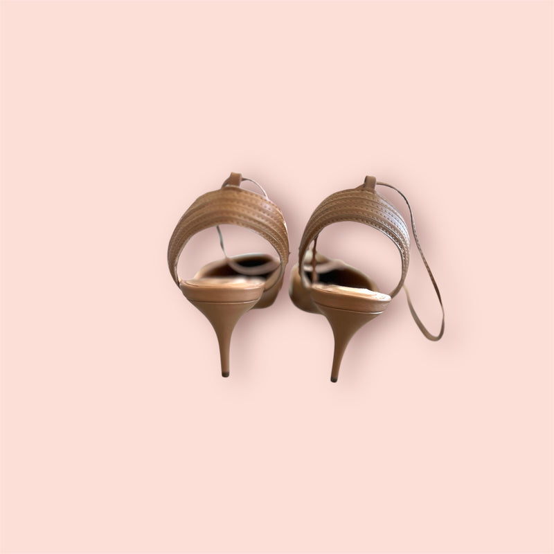 Décolleté slingback cuoio carrano