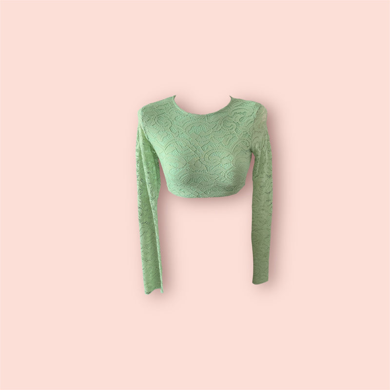 Maglia crop in pizzo kostumn