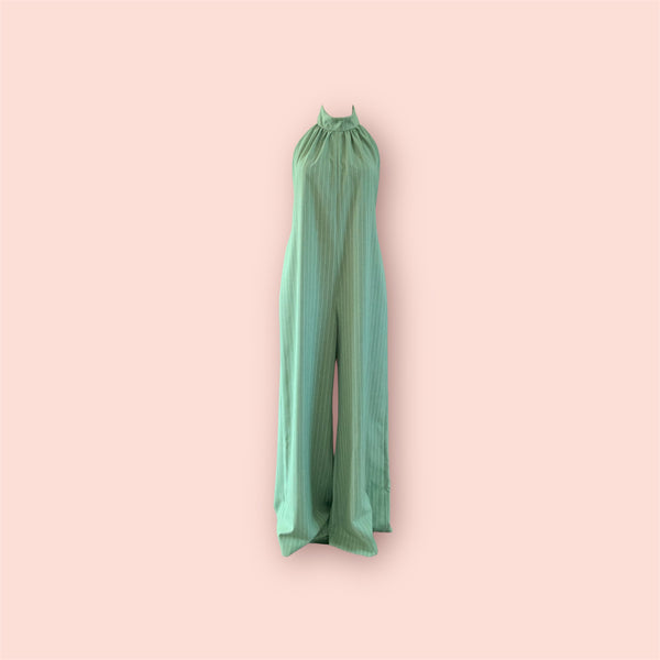 Jumpsuit verde gessato Bohemian Vi