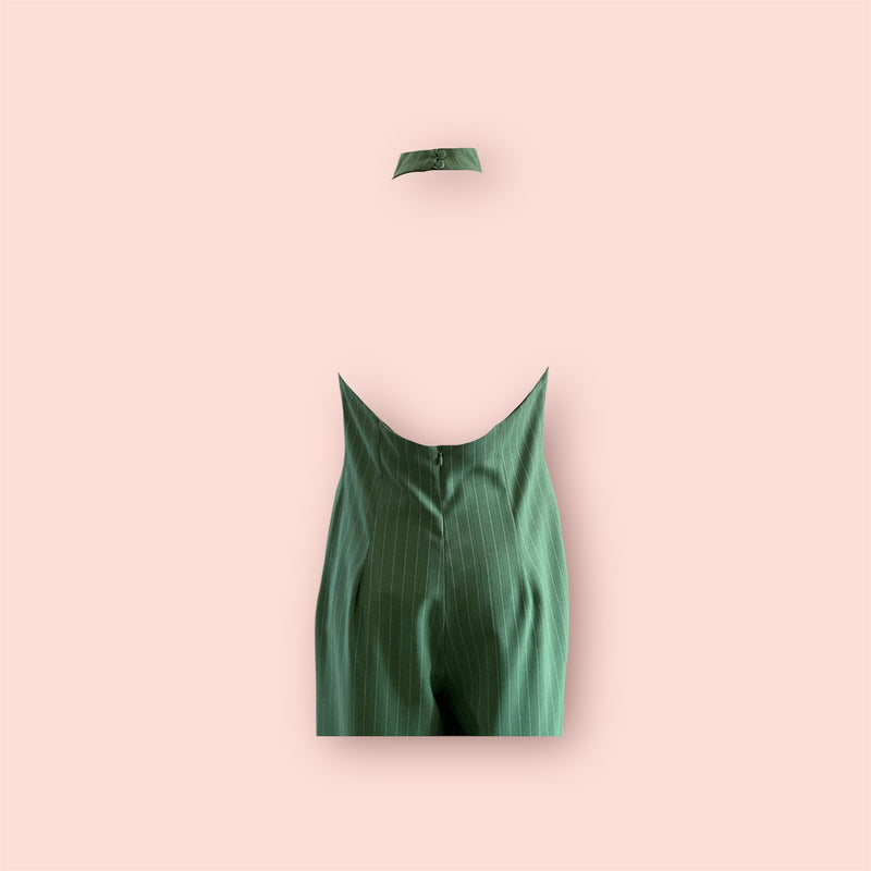 Jumpsuit verde gessato Bohemian Vi