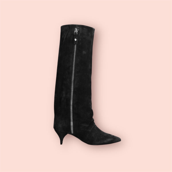 Stivali a tubo in suede alchimia