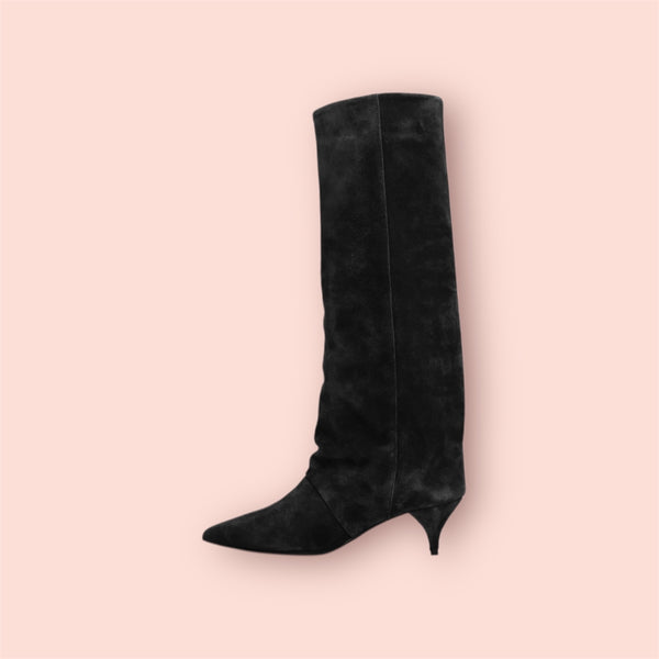 Stivali a tubo in suede alchimia