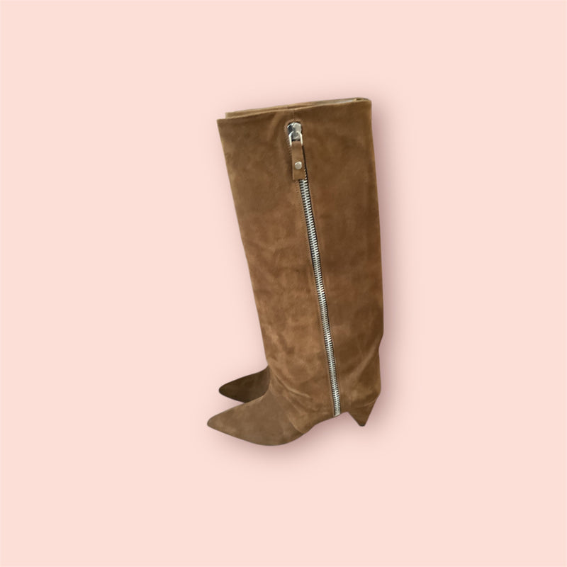 Stivali a tubo in suede alchimia