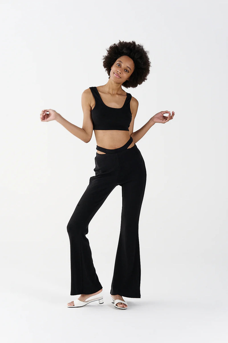 Pantaloni flare con cut-out weili zheng