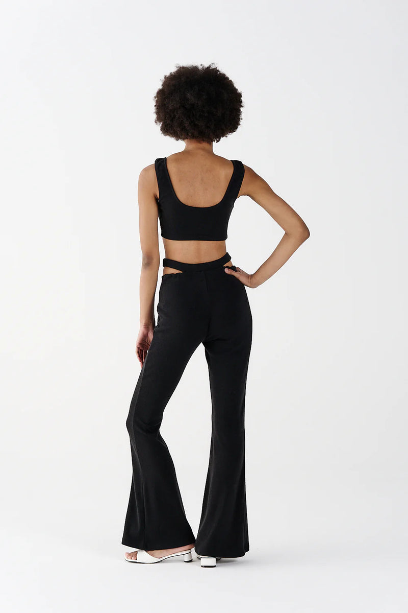 Pantaloni flare con cut-out weili zheng